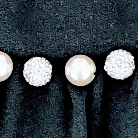 KATE SPADE Women's Elegant Cap Sleeve Rhinestone Pearl Dress Size 4 Black - Picture 5 of 7